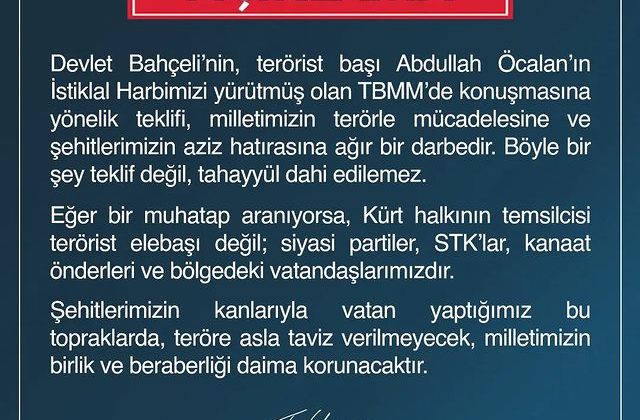 Yeniden Refah Partisi Genel Başkanı Dr. Fatih Erbakan, MHP Genel Başkanı Devlet Bahçeli’nin Açıklamalarını Değerlendirdi
