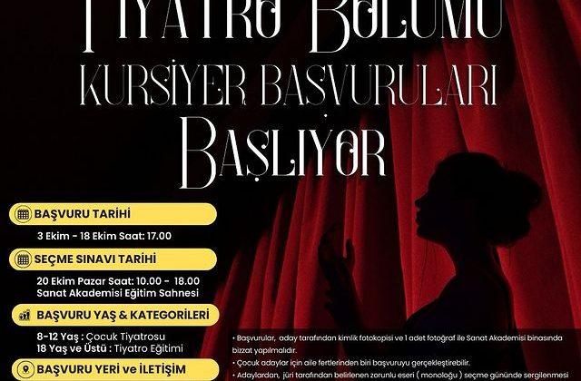 İzmit Belediyesi Sanat Akademisi Tiyatro Bölümü’ne Başvurular Devam Ediyor